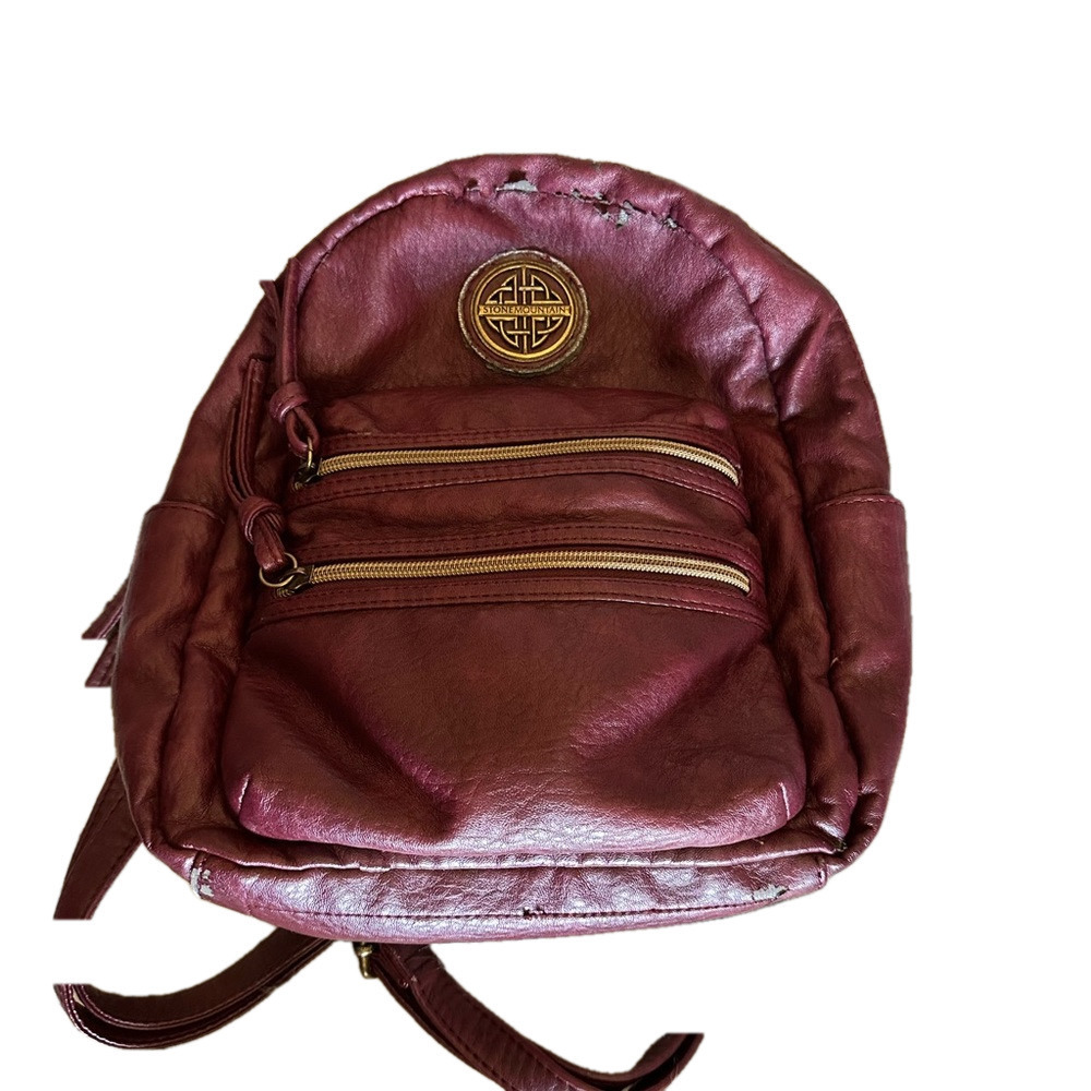 Stone Mountain Accessories Red Backpack with Gold Accents